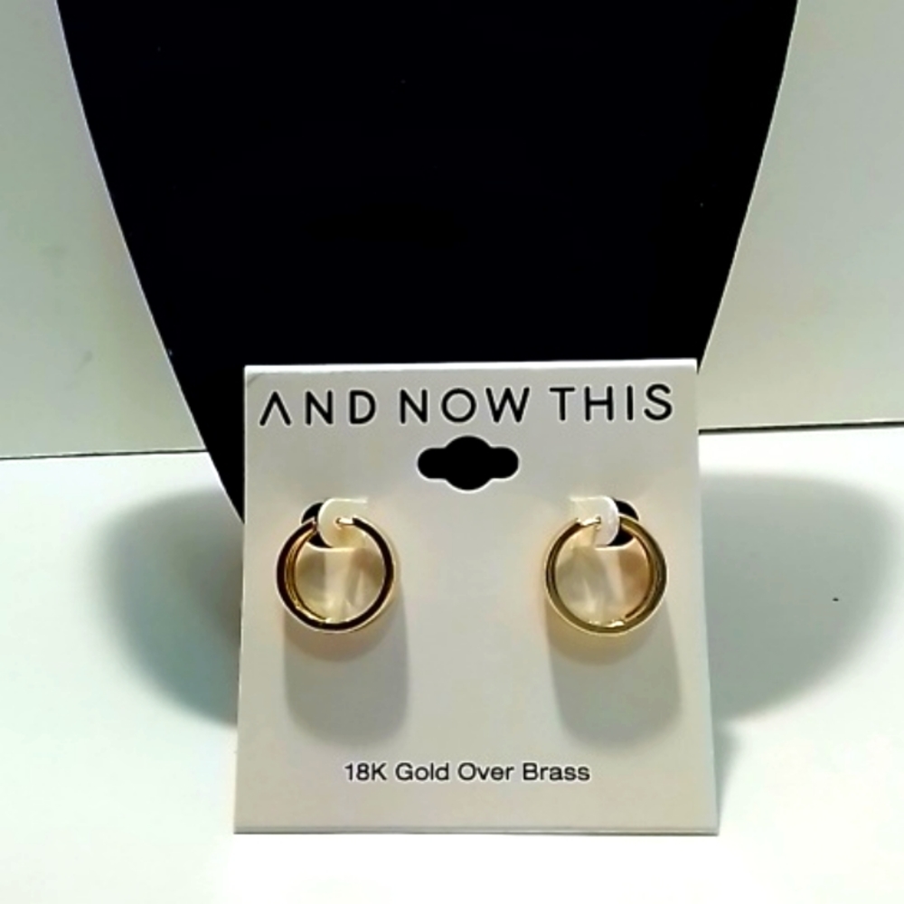 And Now This 18k Gold over Brass Small Hoop Earrings Set